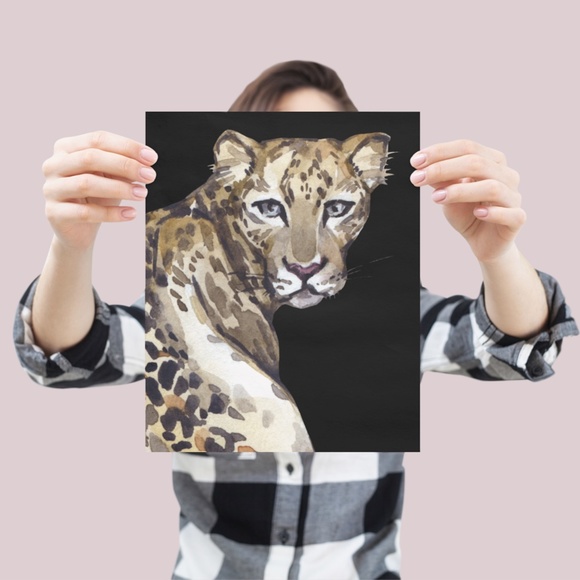 Jaguar Watercolor Wall Art Print Poster Unframed, Leopard Print - Picture 6 of 8